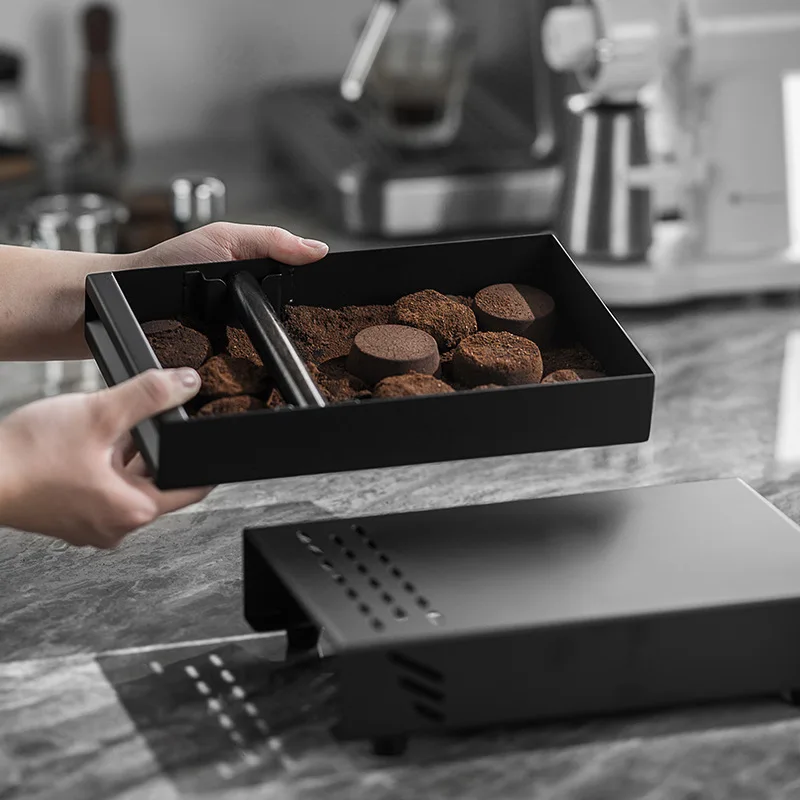 

Stainless Steel Espresso Coffee Grounds Box Drawer Type Knock Case Storage Bucket Knocking Boxes Bar Grindings Container Tool