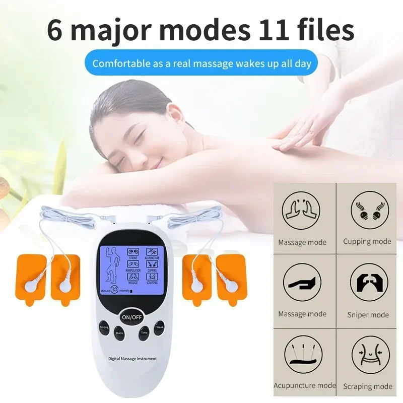 Full Body Digital Massager Instrument Acupuncture Scrapping Eletric EMS TENS Muscle Stimulator Back Neck Muscle Relax Therapy