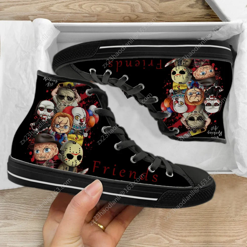 

Child's Play Movie Killer High Top Sneakers High Quality Mens Women Teenager Canvas Sneaker Casual Couple Shoes Custom Shoe