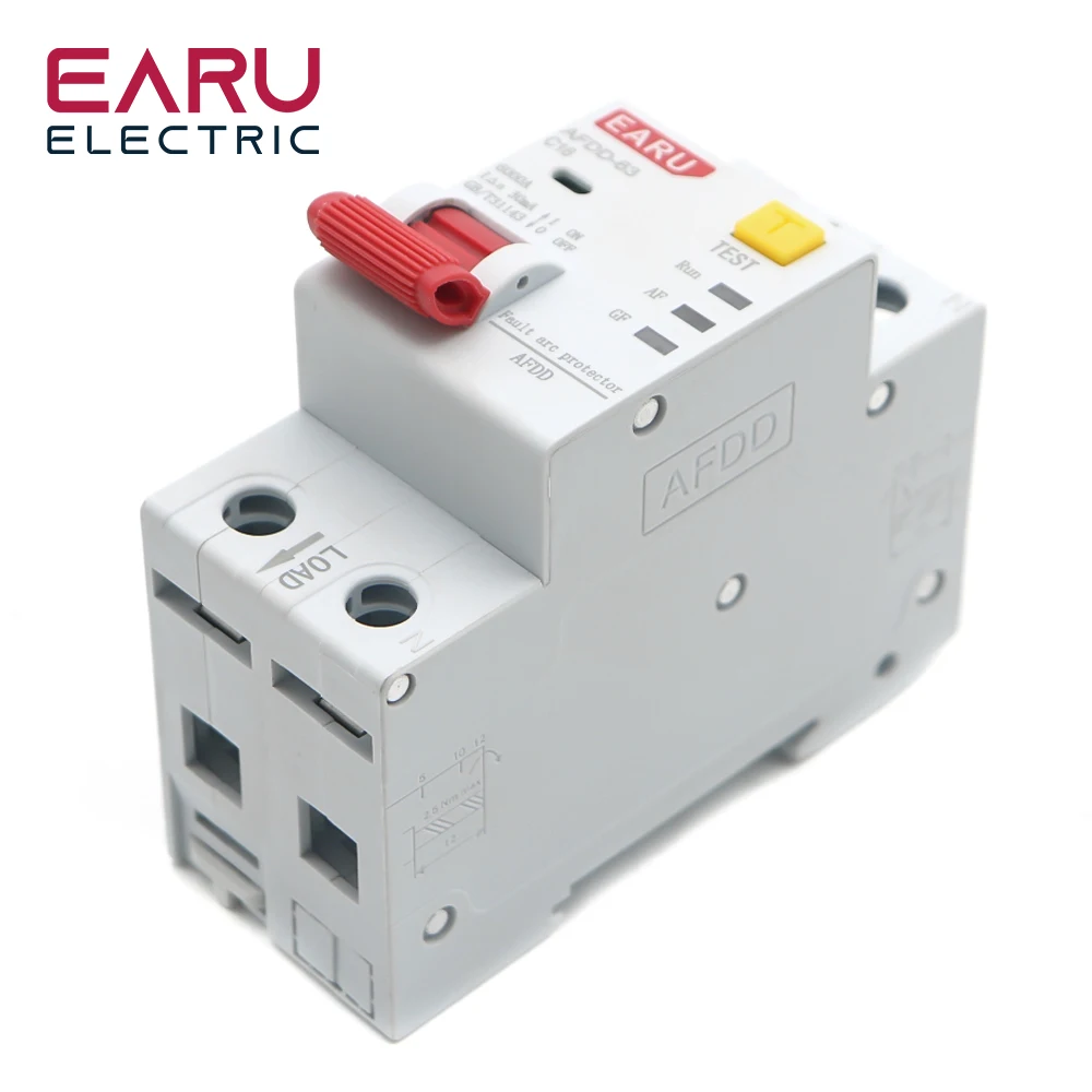 2P AFDD-63 AFCI Arc Fault Protector Device Circuit Breaker Interrupte Overload Earth Leakage Short Circuit Voltage Protection