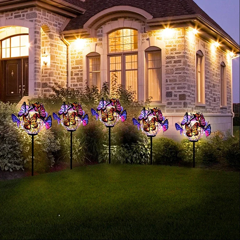 Solar Butterfly Ball Plug in Light Spring Garden Decorative Light LED Outdoor Courtyard Waterproof Lawn Light