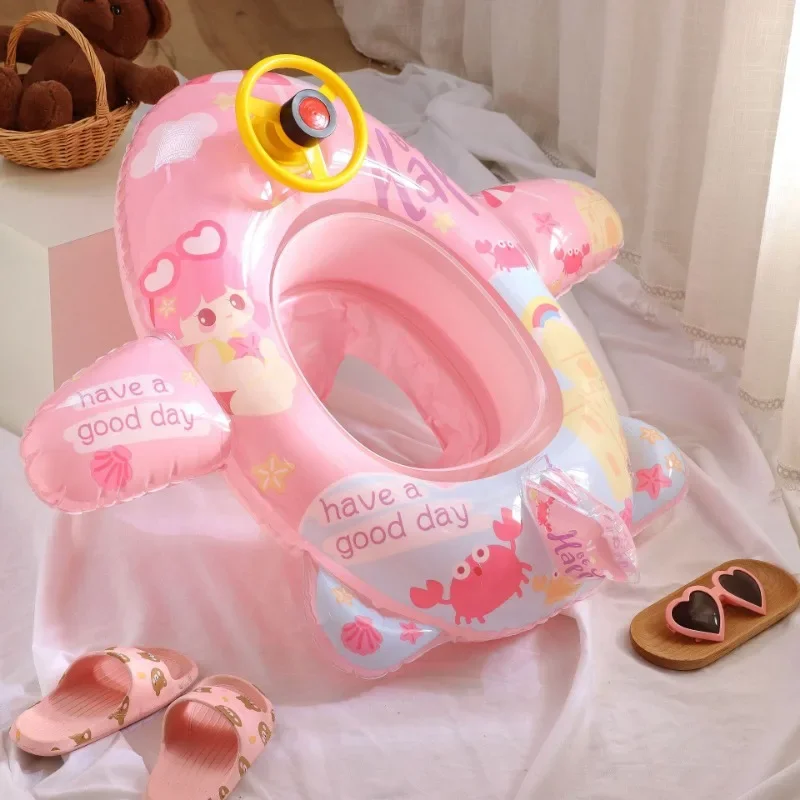 ألعاب كرتونية قابلة للنفخ على شكل حيوانات مقعد سباحة للأطفال مع عجلة قيادة لحمام السباحة في الهواء الطلق حلقة عائمة قابلة للنفخ على الماء للأطفال