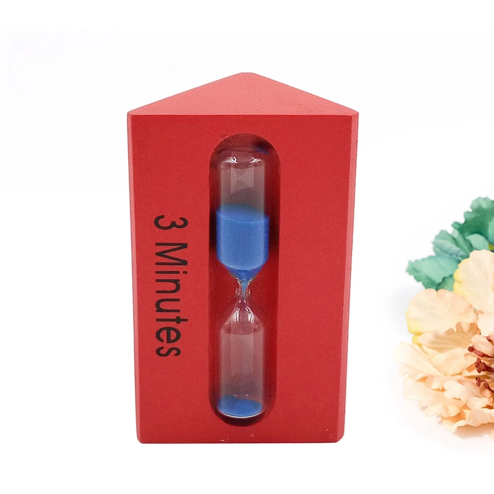 

Wooden Hourglass 3/5/7 Minutes Sand Clock For Cooking Games Exercise Red Triangle Sand Glass Timer Kitchen Bar Decor