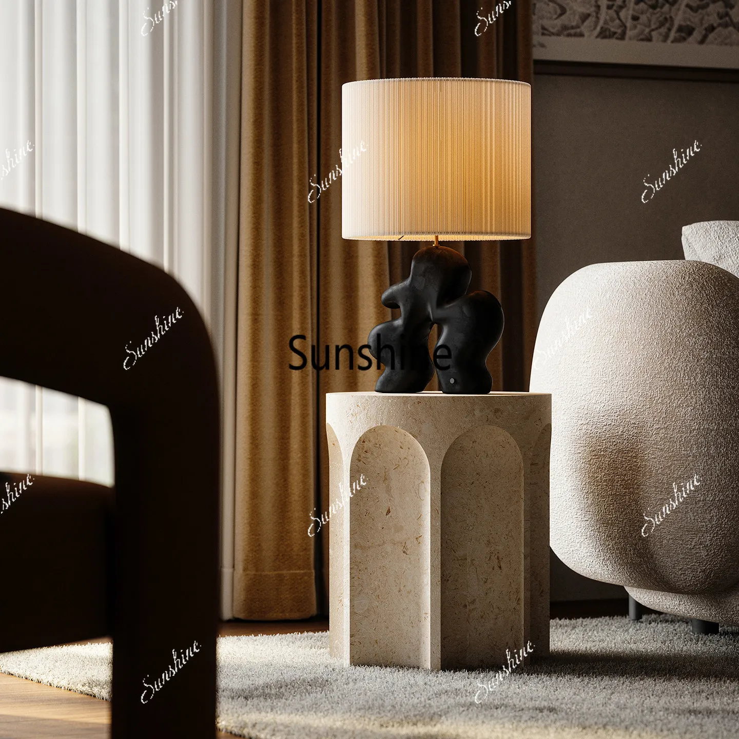 

Living room natural marble edge table, medieval living room sofa small coffee table