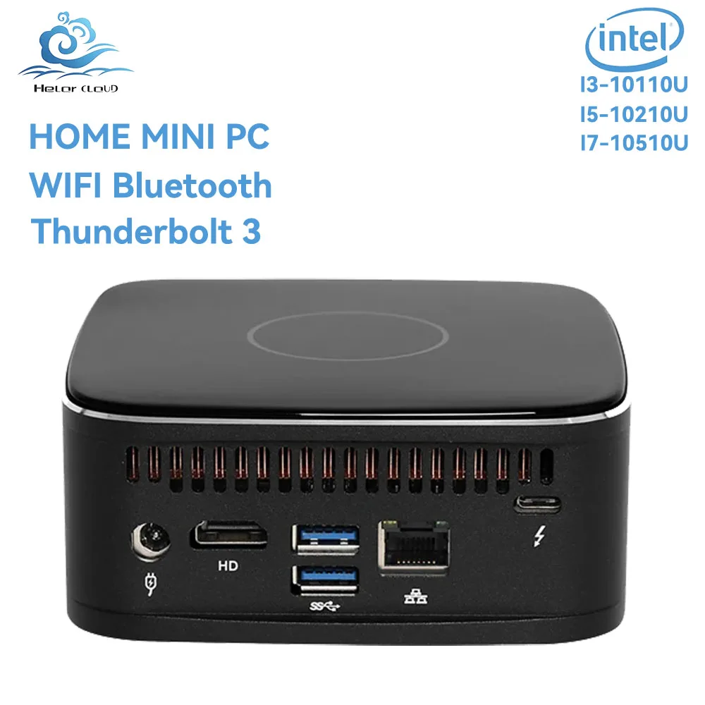 Helorpc Home Mini PC 16G DDR4 512G M2 NVME NGFF Support Win10/11 Linux WIFI Bluetooth Thunderbolt3 Saving-space Desktop Computer