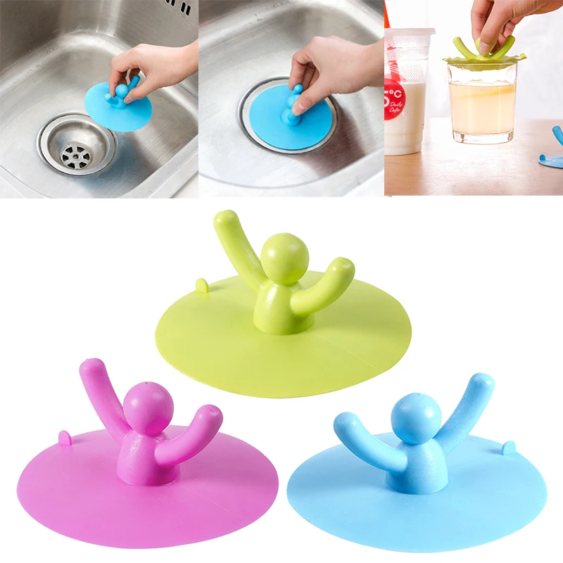 Waterproof Silicone Sink Plug Multifuctional Kitchen Washroom Bathroom Shower Bathtub Drainage Stopper Tool Cute Water Sink