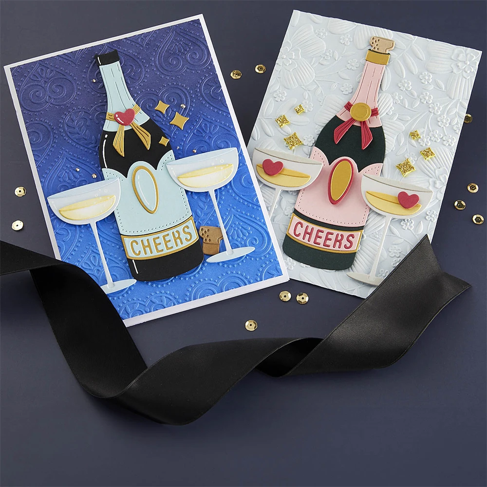 Delicious Wine Drink Delicate Glass Metal Cutting Dies Embossing Diecut For DIY Photo Album Card Making Scrapbooking Crafting