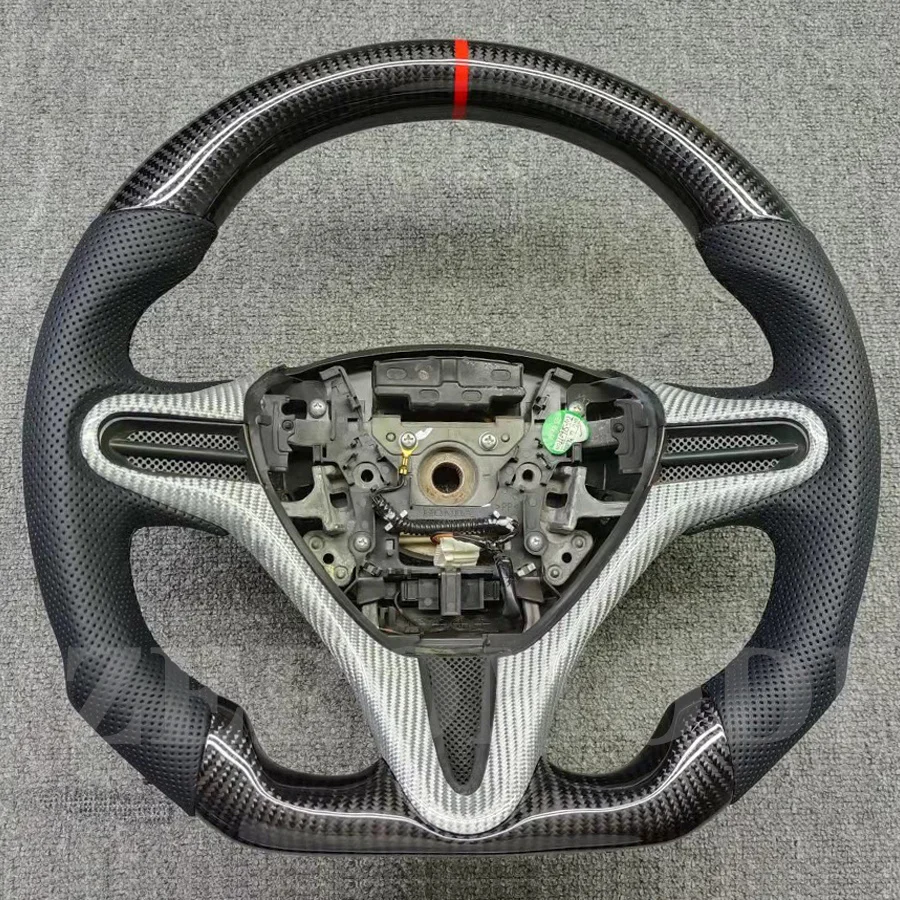 

Replacement Real Carbon Fiber Steering Wheel with Leather for Honda Civic 8TH GEN 2006-2011