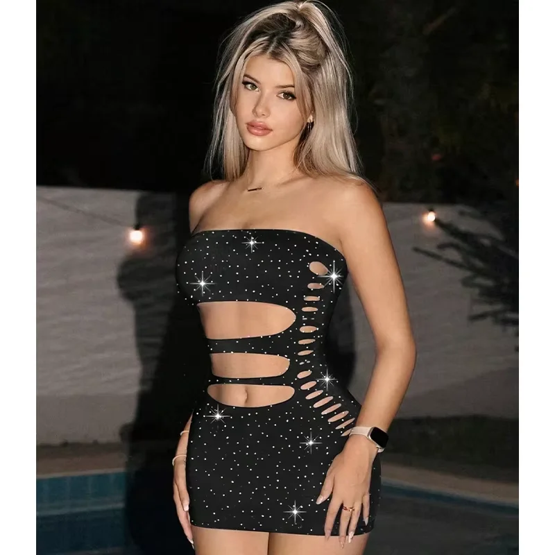 1PC Women Sexy Fishnet Beach Cover Up Hollow Out Bodycon Dress See Through Summer Swimwear view 5