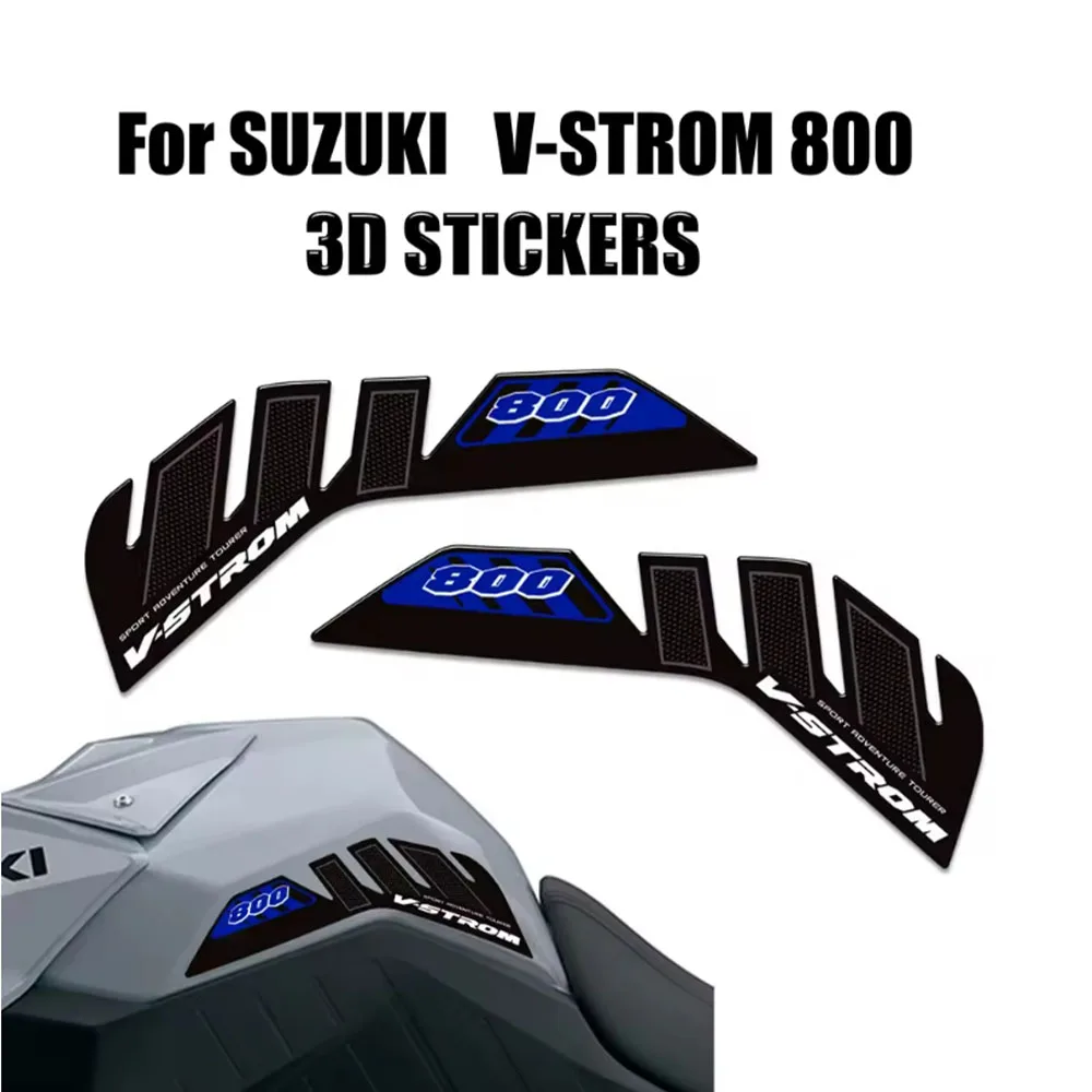 

For Suzuki V-STROM 800DE VSTROM 800 DE Tank Pad Gas Fuel Oil Knee 3D Stickers Decals Adhesive Adventure Protector 2023-2025