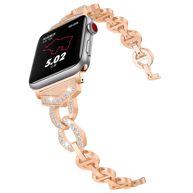 Damenarmband für Apple Watch 8 Band Ultra 49 mm 41 mm 45 mm Diamant-Stahlarmband IWatch-Serie 8 7 6 5 4 3 SE 38 mm 42 mm 40 mm 44 mm