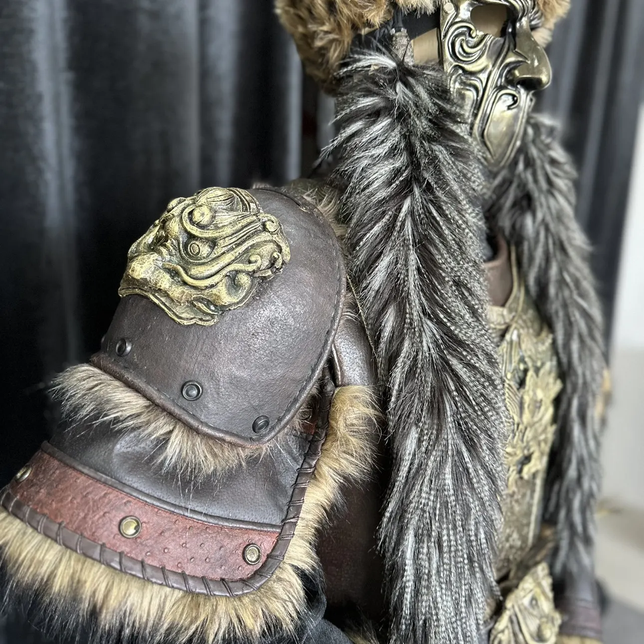 Ancient Mongolia Liao Yuan Dynasty Khitan tribe minority general leather armor war horse armor