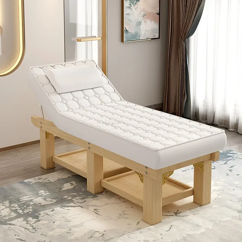 Solid wood latex beauty bed, special massage bed for beauty salon, massage therapy bed, tattoo embroidery body bed, ear-picking