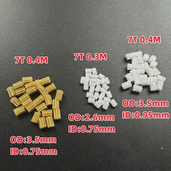 0.3M 0.4M 7 Teeth 0.75mm 0.95mm Hole Gears Small Remote Control Helicopter Spare Parts Motor Small Gear 7T Diameter 2.6mm 3.5mm