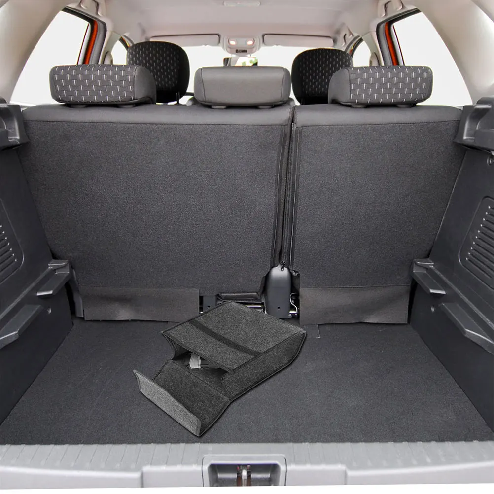 

2Pcs Car Trunk ganizer Foldable Storage Bag Large Capacity Felt Material Easy Installation Automotive Trunk Storage Solution