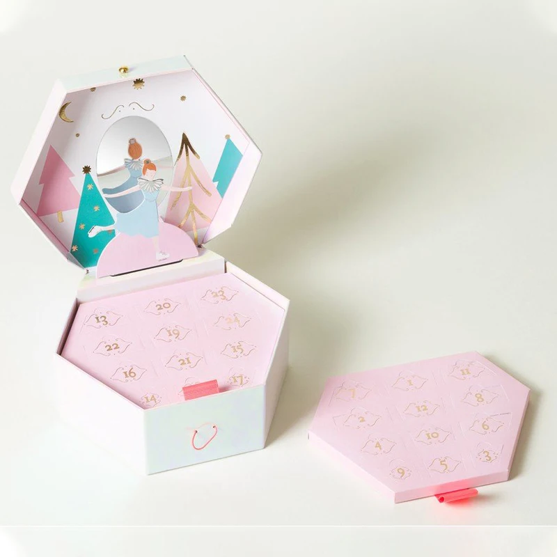 Customization.Christmas Countdown Packaging Empty Ramadan Box 12 Day Jewellery Charm Bracelet Advent Calendar