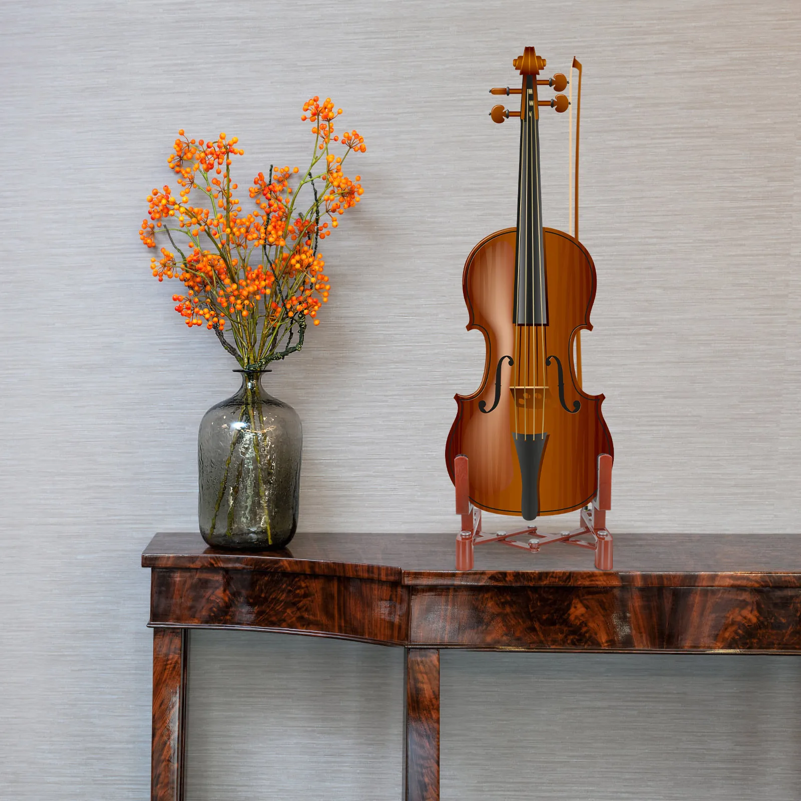 

Adjustable Violin Stand Foldable Portable Support Thickened Sponge Cushion Durable Instrument Rack for All Sizes Professional