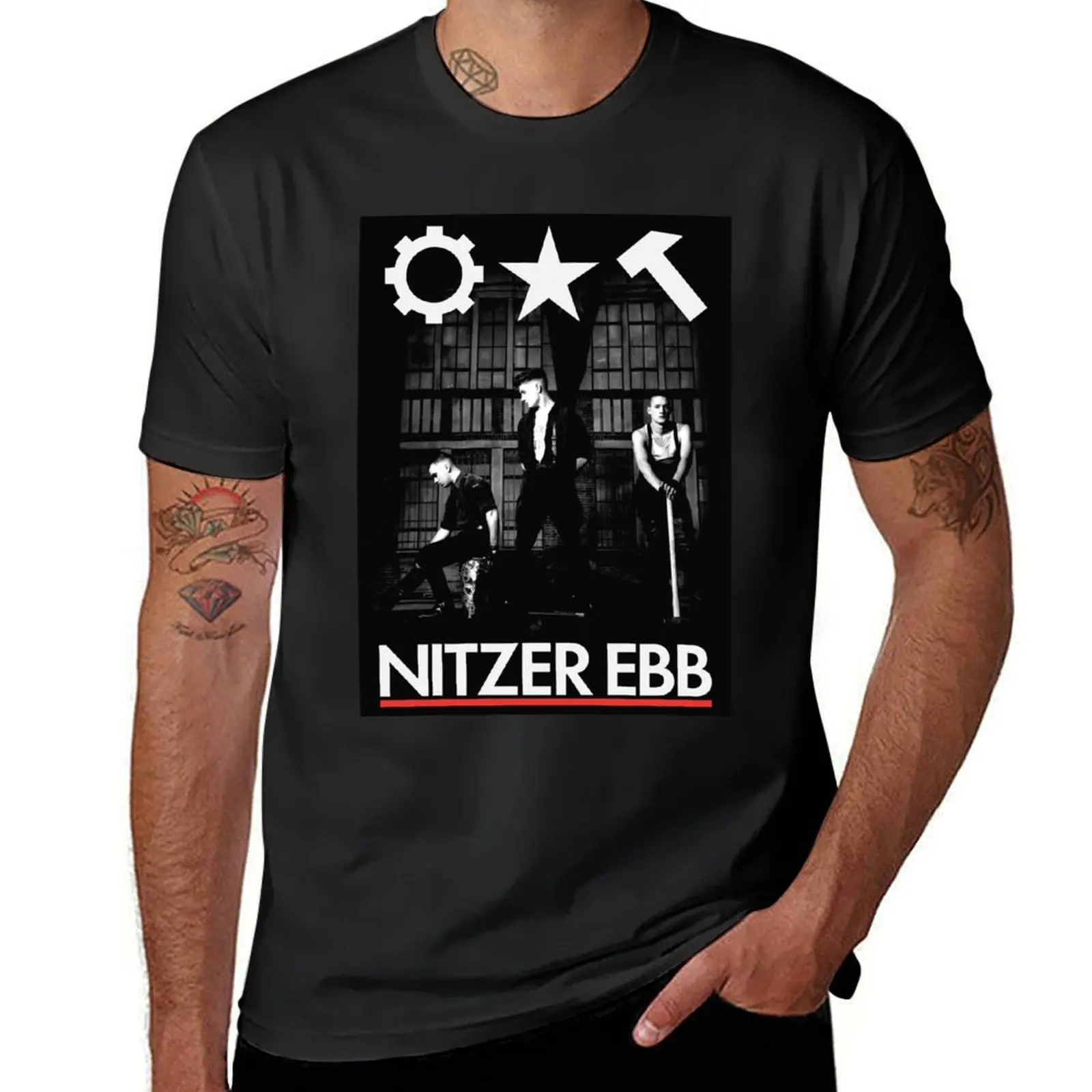 Футболка Nitzer Ebb, мужская одежда черного цвета