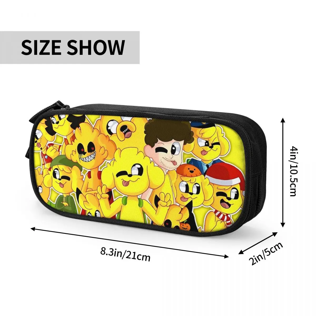 Mikecracks Estuche para lápices de dibujos animados, portalápices, bolsa para niñas y niños, almacenamiento grande, estuches escolares con cremallera para estudiantes