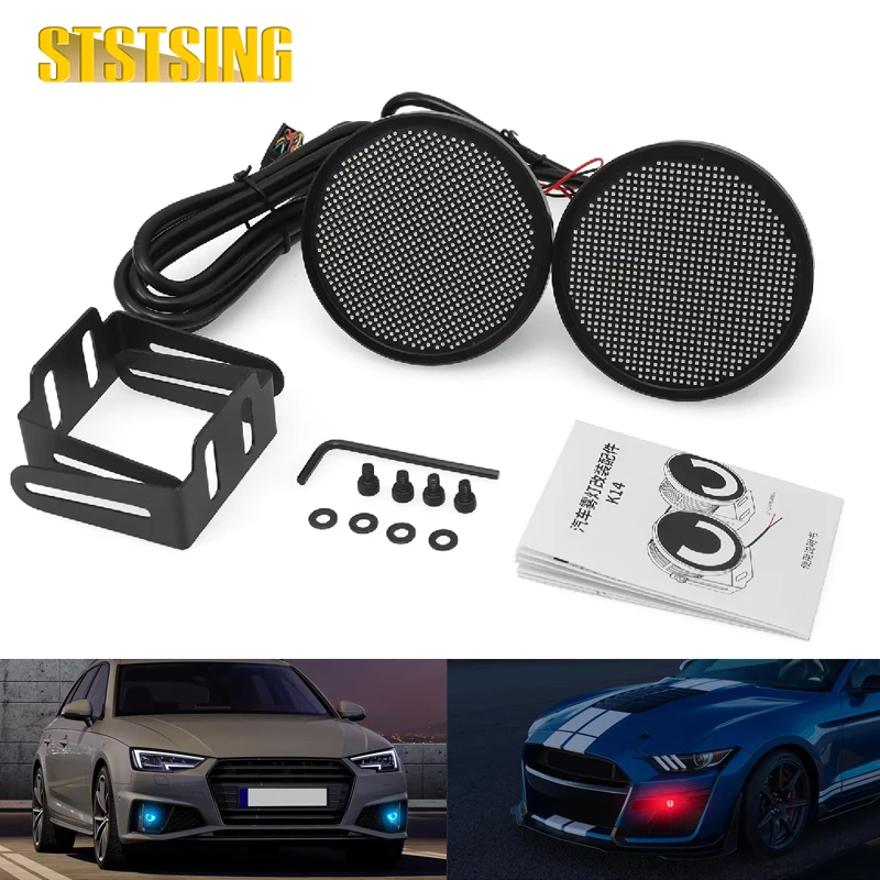 1Pair Demon Eyes Survival Kit, Dynamic Demon Eye Headlights for Motorcycle, Halloween LED Devil Eyeball Fog Lights Headlights