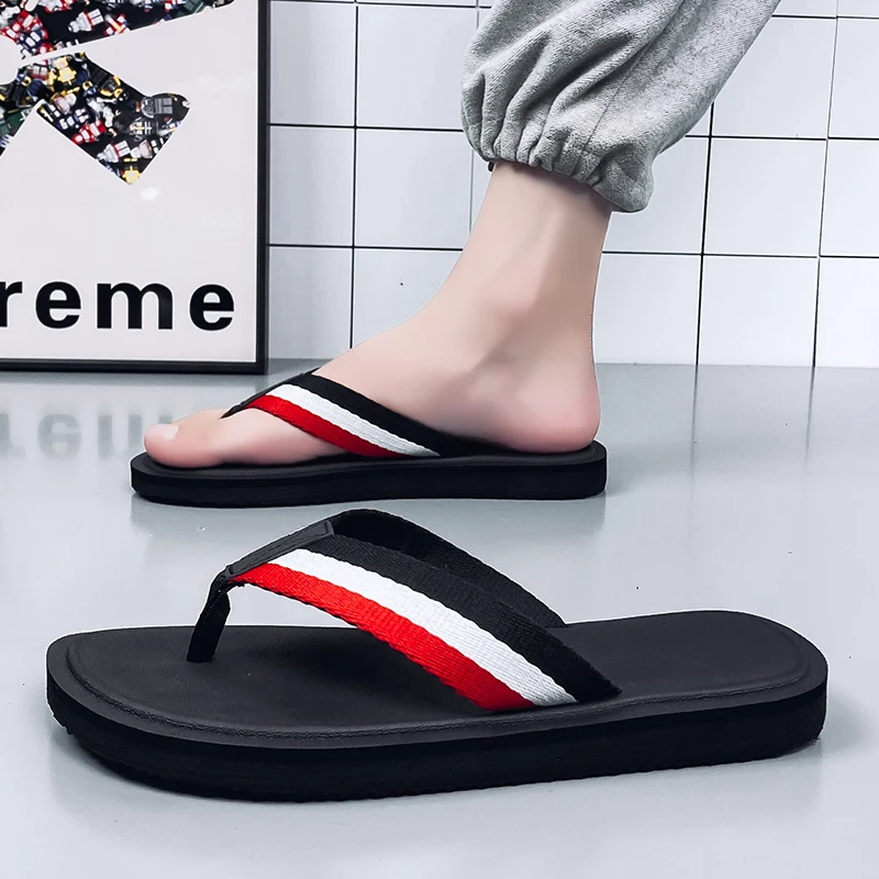 39-46 Fashion Man Summer Slippers Casual Flip Flops Flat Luxus Designer Tênis Masculino Beach Shoes for Boy in House Slippers