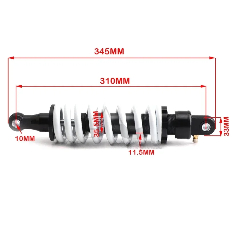 310mm Rear Shock Absorber Damping Adjustable for Chinese Motocross Dirt Bike Scooter Motorcycle Suspension Accessories