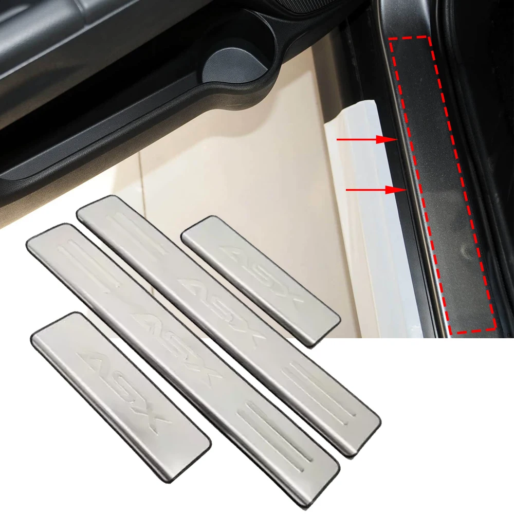 

For Mitsubishi Asx 2013-2020 Stainless Steel Car Door Sill Scuff Plate Trim Automobile Side Entrance Threshold Protector Sticker