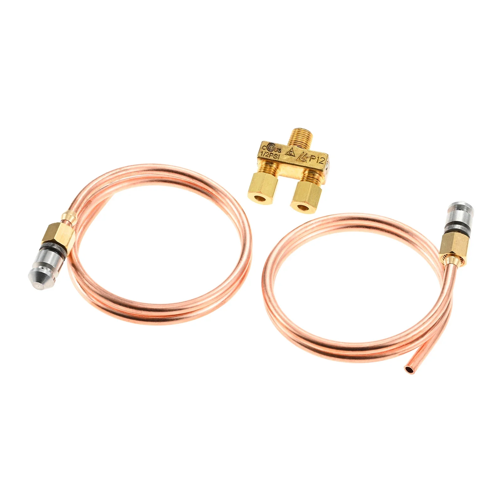 Pilot Tube 3/16" O.D X 20" Copper Pipe Bendable Range Oven Pilot Burner with 2065641 Pilot Valve for Natural/Propane gas Griddle
