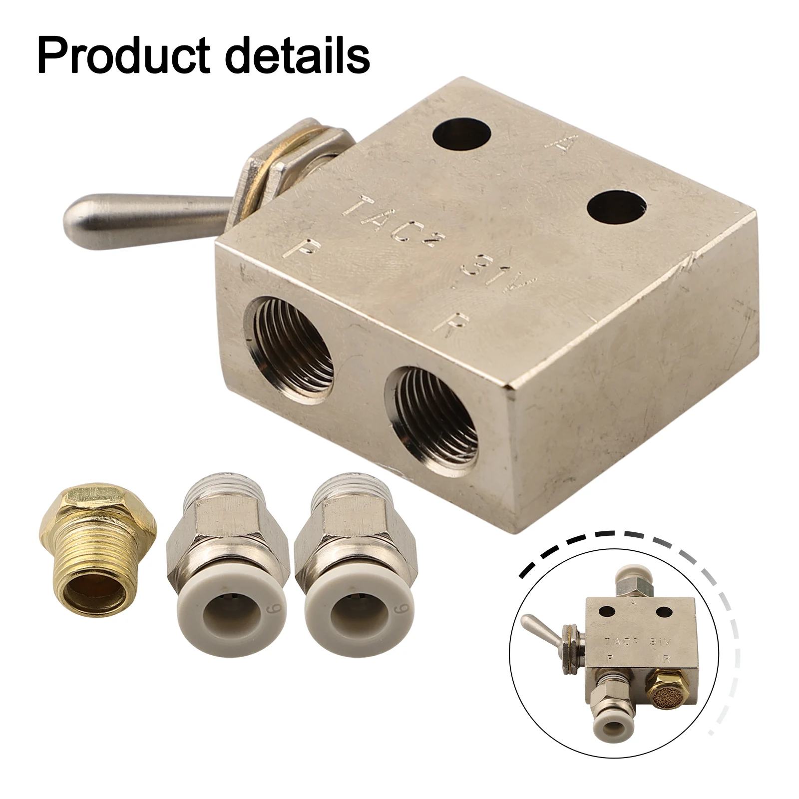 

Industrial Applications 31.8*16*53.5mm 3 Way Valve 2 Position Valve For Automatic Equipment Metal Material For Automation