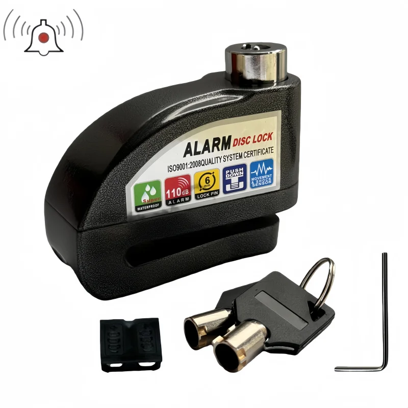 

Waterproof Motorcycle Alarm Lock Bike Security Anti-theft Lock Motorbike Mountain bike Disc Brake Lock +Bag+1.5mReminder Rope