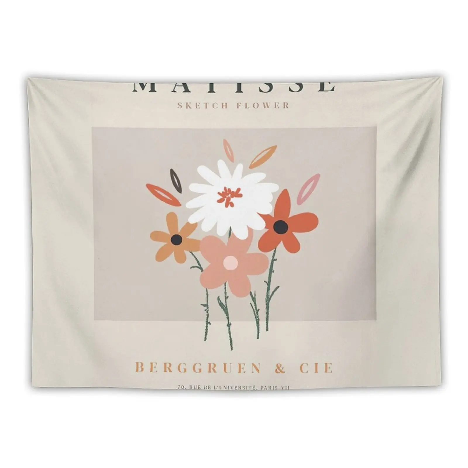 

Matisse Sketch Flower Tapestry Kawaii Room Decor Hanging Wall Tapestry