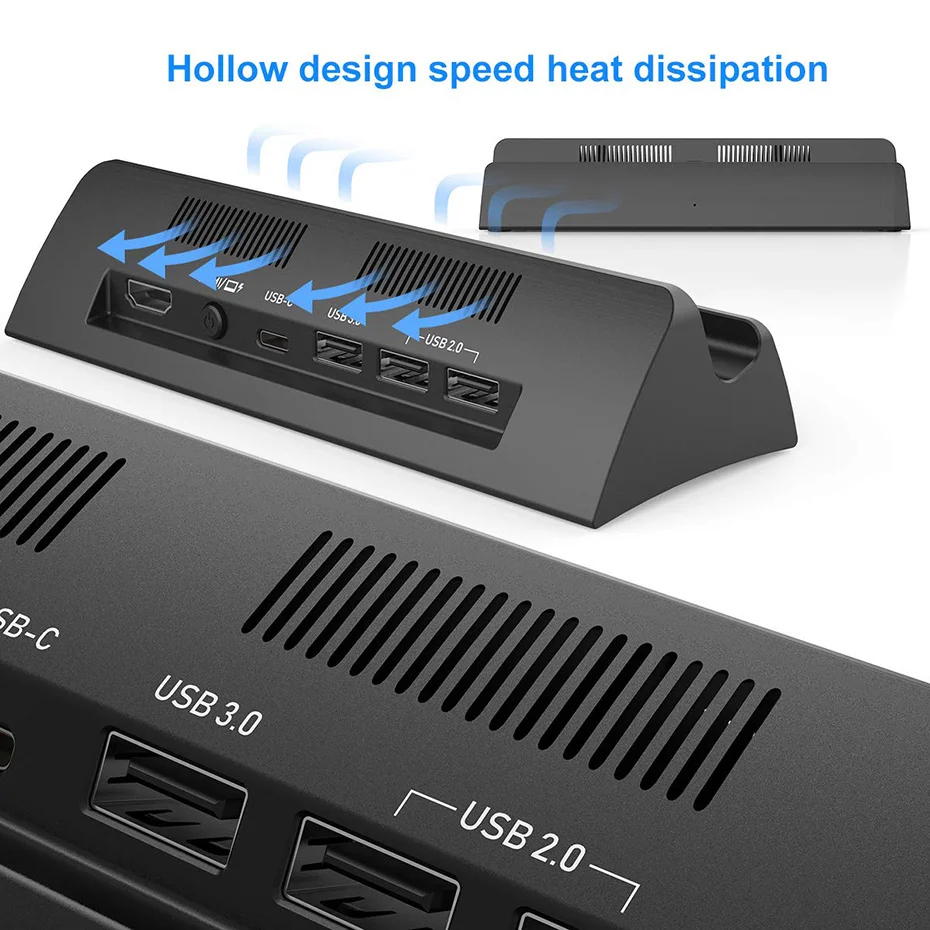 Vogek محطة شحن قفص الاتهام لنينتندو سويتش مع نوع C إلى HDMI متوافق USB 3.0 2.0 TV محول تهمة Dack حامل