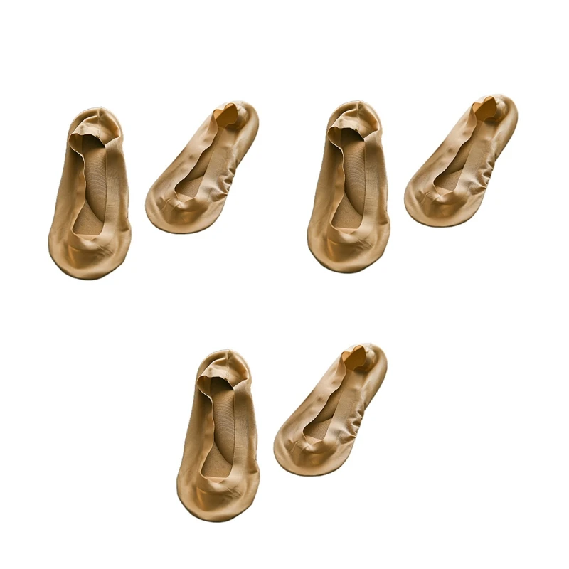 3 Pair Women Invisible Low Cut No Show Socks Arch Support 3D Padded Sponge Liner