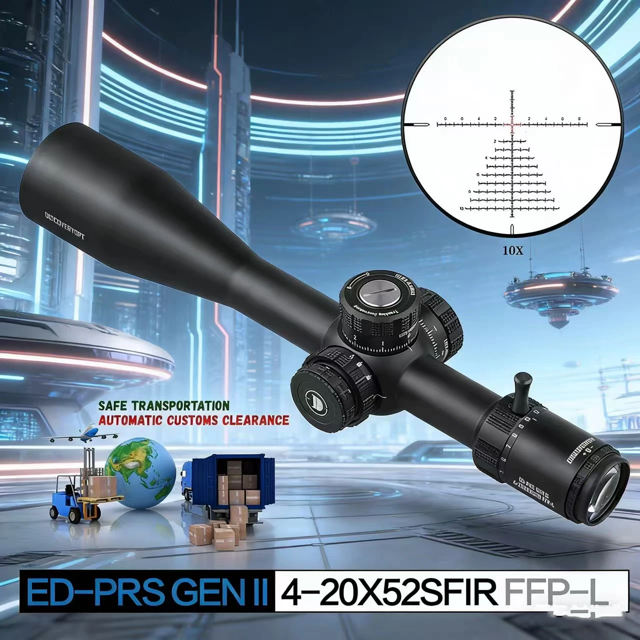 

DISCOVERY ED-PRS GEN2 4-20×52 FFP front-mounted high-definition shockproof zipper, 34mm large diameter tube, 20mm installation,