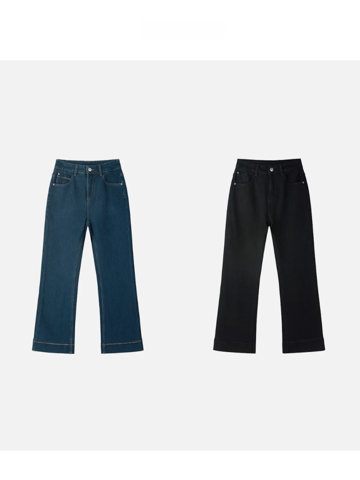 

Comfortable Fce Lined Classic Vintage Design California Cowboy Sle Jeans High Waist Straight Leg Long Pants Deep Color