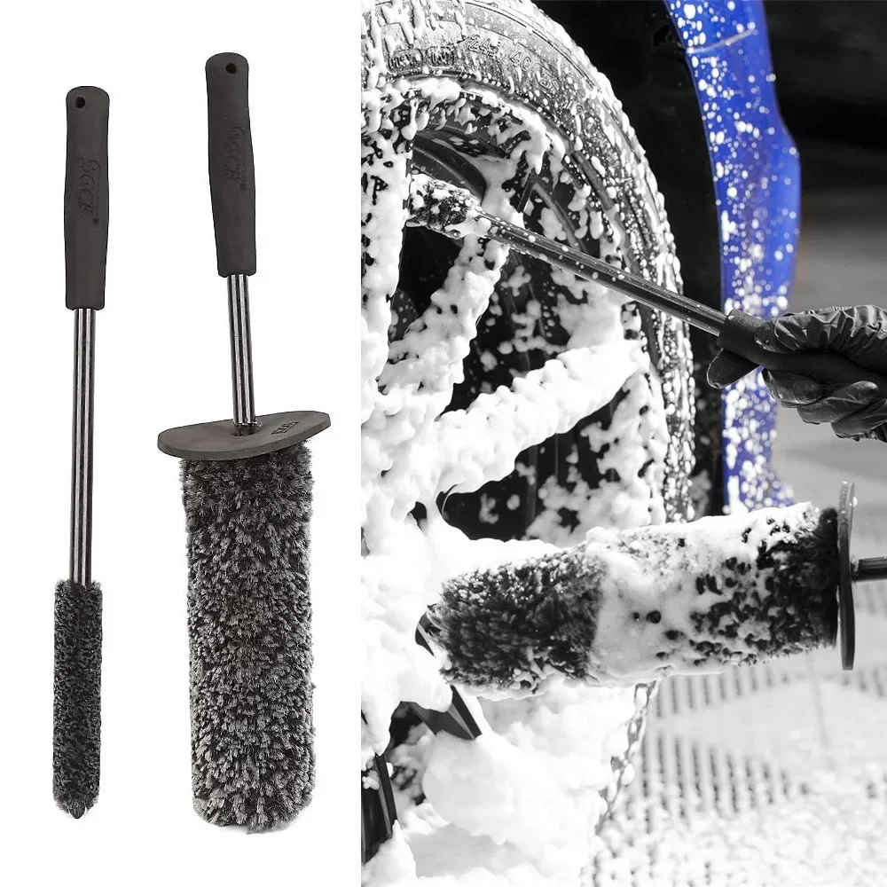 

Комплект щеток для чистки автомобильных колес и ободов с длинной ручкой, комплект щеток для колес автомобиля, ступица колеса из микрофибры, гибкая щетка для шин