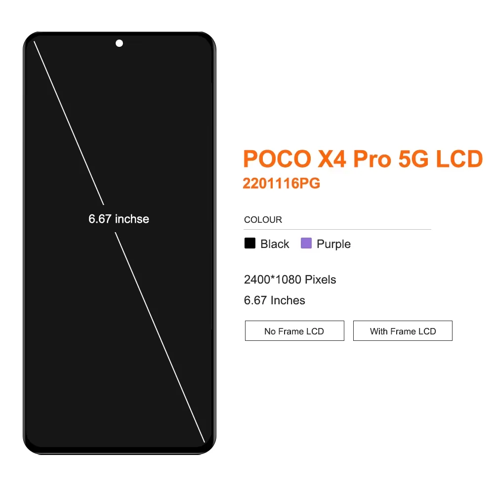 Super AMOLED For Xiaomi POCO X4 Pro 5G LCD Display 2201116PG Panel Digitizer For Xiaomi Poco X4 Pro Display Replacement Parts