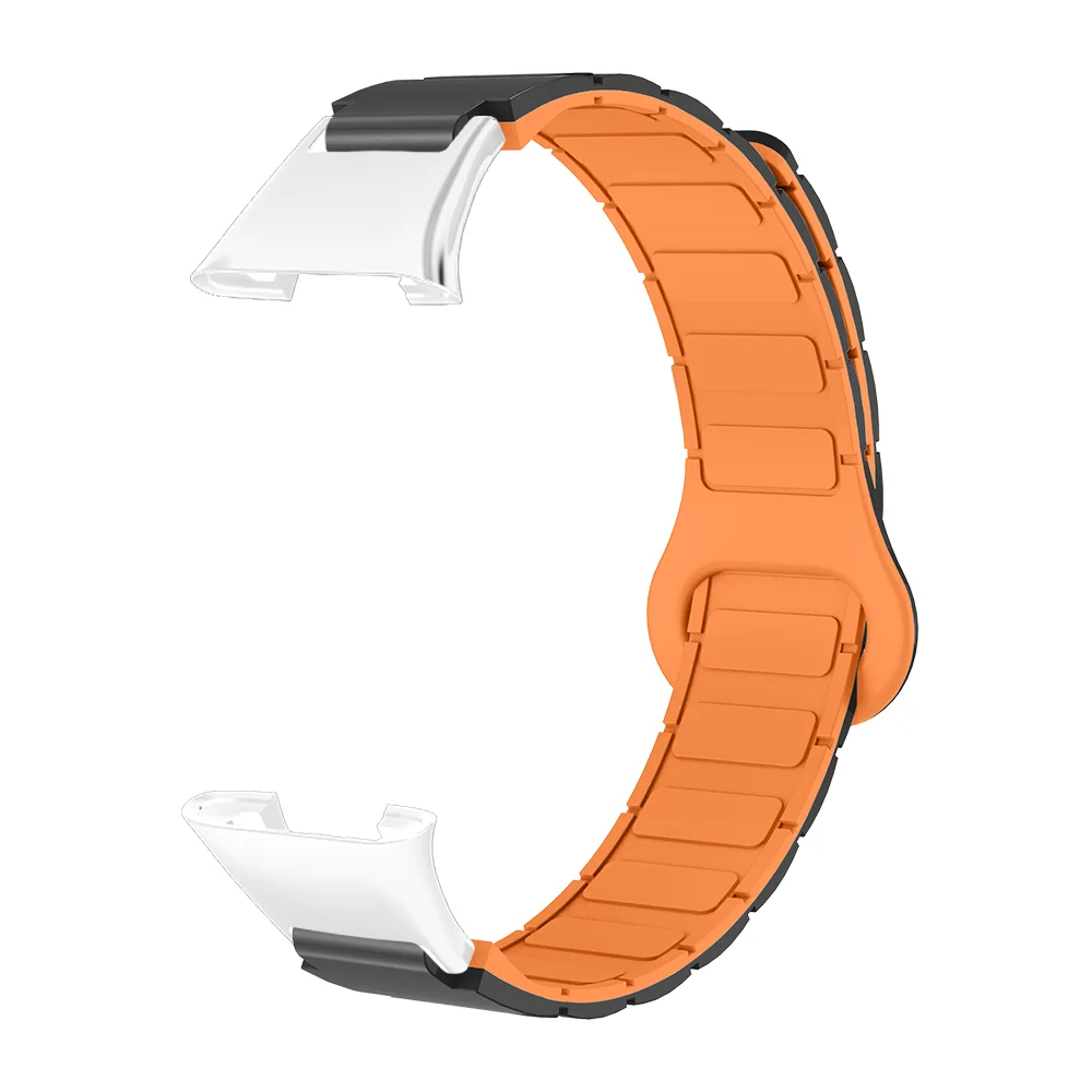 

12mm Magnetic Watch Strap For Xiaomi Band 7 Pro Armor Style Quick Release Waterproof Fashion Silicone Smartwatch Band Unisex