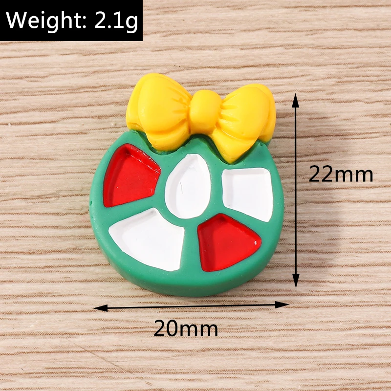 Tusember 10 Stück Niedliche Weihnachts-Dekorationen: Weihnachtsmann, Elch, Schneemann, Flache Harz-Cabochons für DIY Scrapbooking, Haarspangen und Broschen – Detail 10
