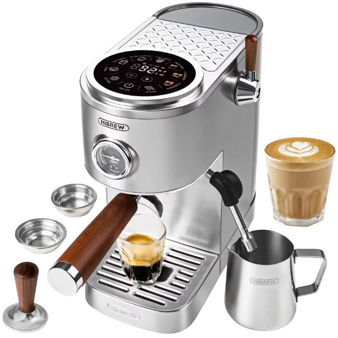 Electric 20 Bar High Pressure Stainless Steel Body Double Boiler Cold Extraction Steam Integration Espresso Coffee Maker