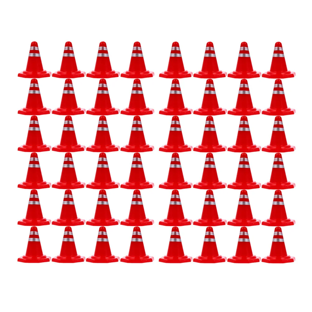 60Pcs Traffic Road Cones Simulation Small Roadblocks for Sand Table Layout DIY Architecture Display Educational Kids Room Decor