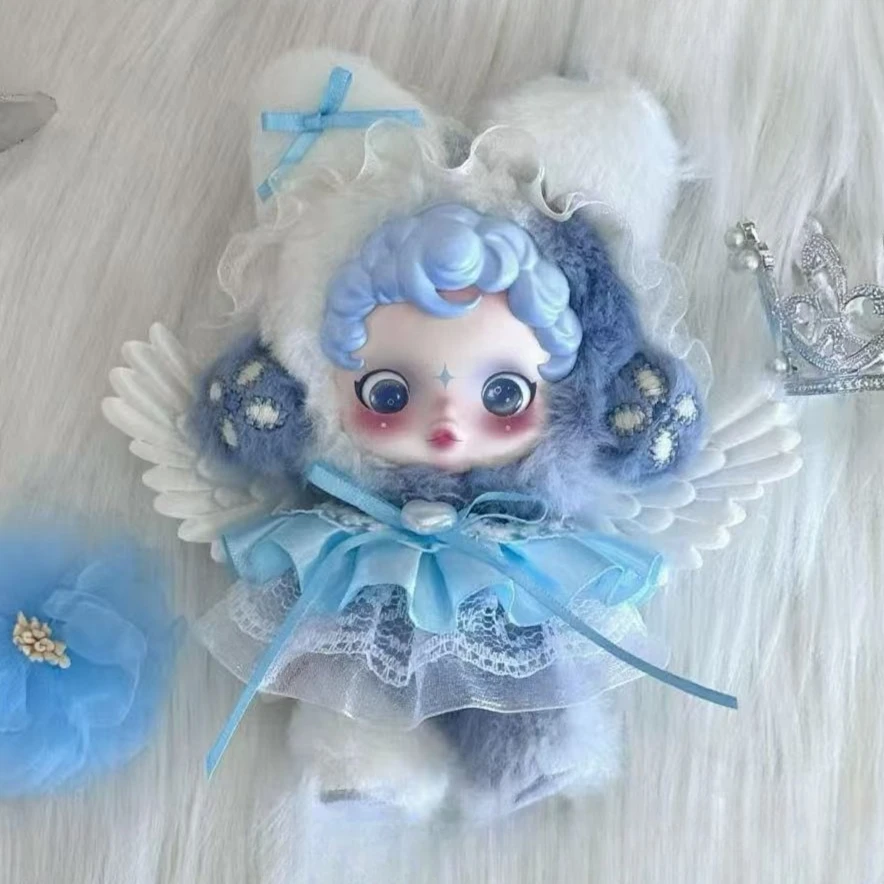 Angel Cloths Rabbit Ears for 10cm Skullpanda V1 V2 Handmade Clothes Vinyl Doll Outfits Replacement Costume Sets Cute Toy Gifts