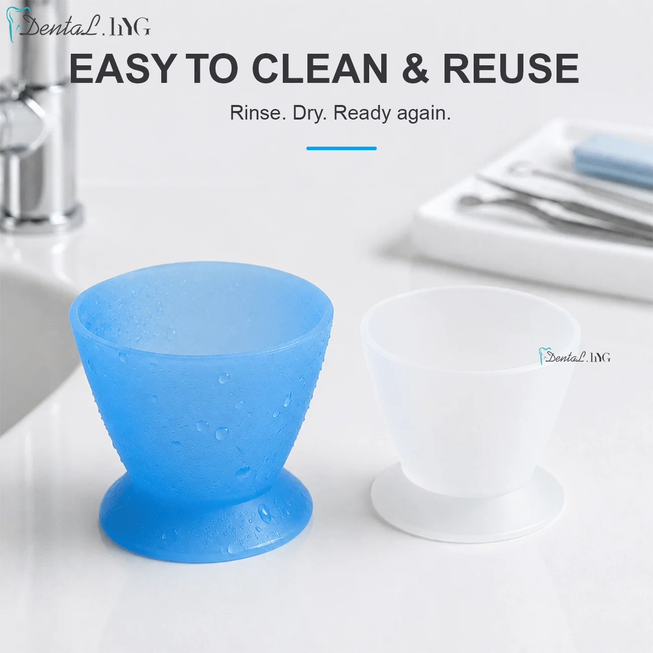 6Size Dental Silicone Mixing Cup Dentistry Teeth Whitening Tool Flexible Self-setting Mixing Bowls Autoclavable Dentist Material