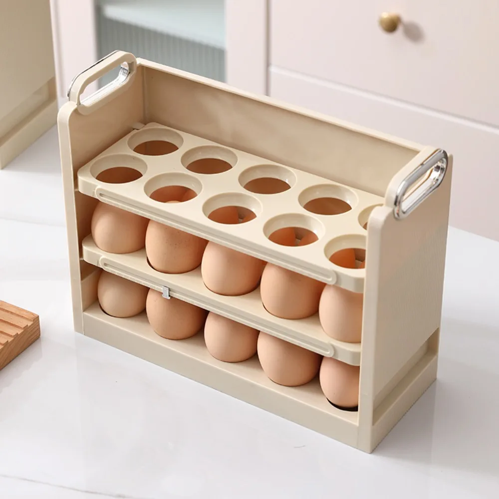 

New PP Egg Tray Kitchen Storage Refrigerator Side Door Storage Box Flippable 30Grid Preservation Box Egg Storage