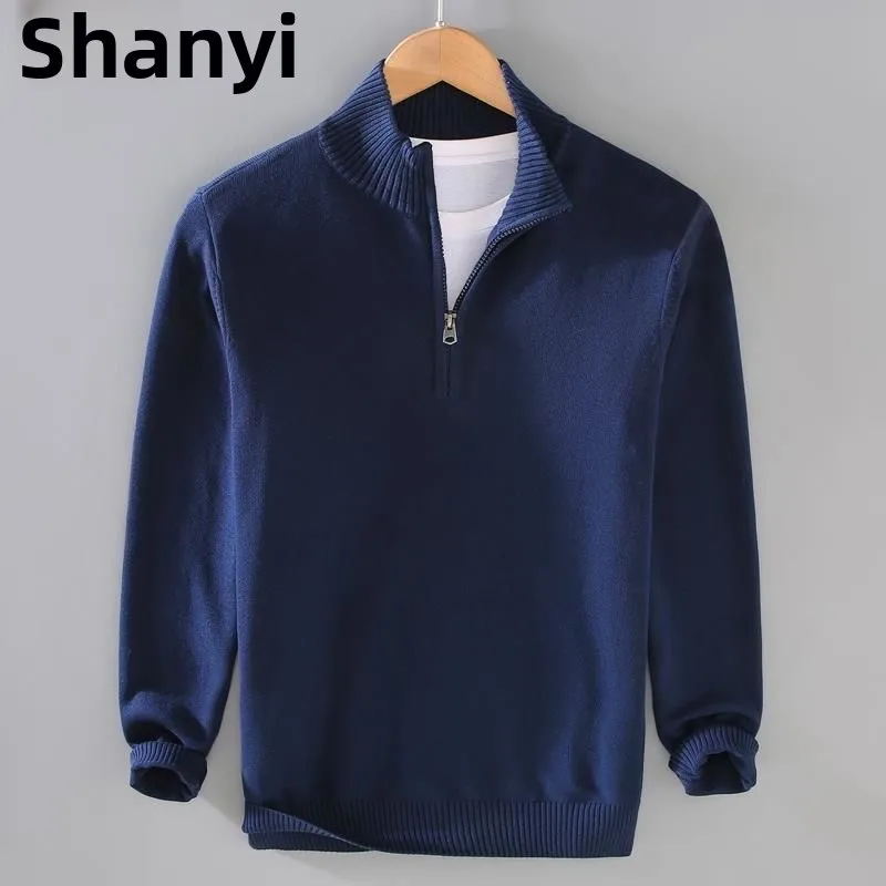 

Faionable Slim Fit Long Sve мужской трикотаж осень-зима новый Sle повседневный свитер с воротником-стойкой на молнии Sli тонкий