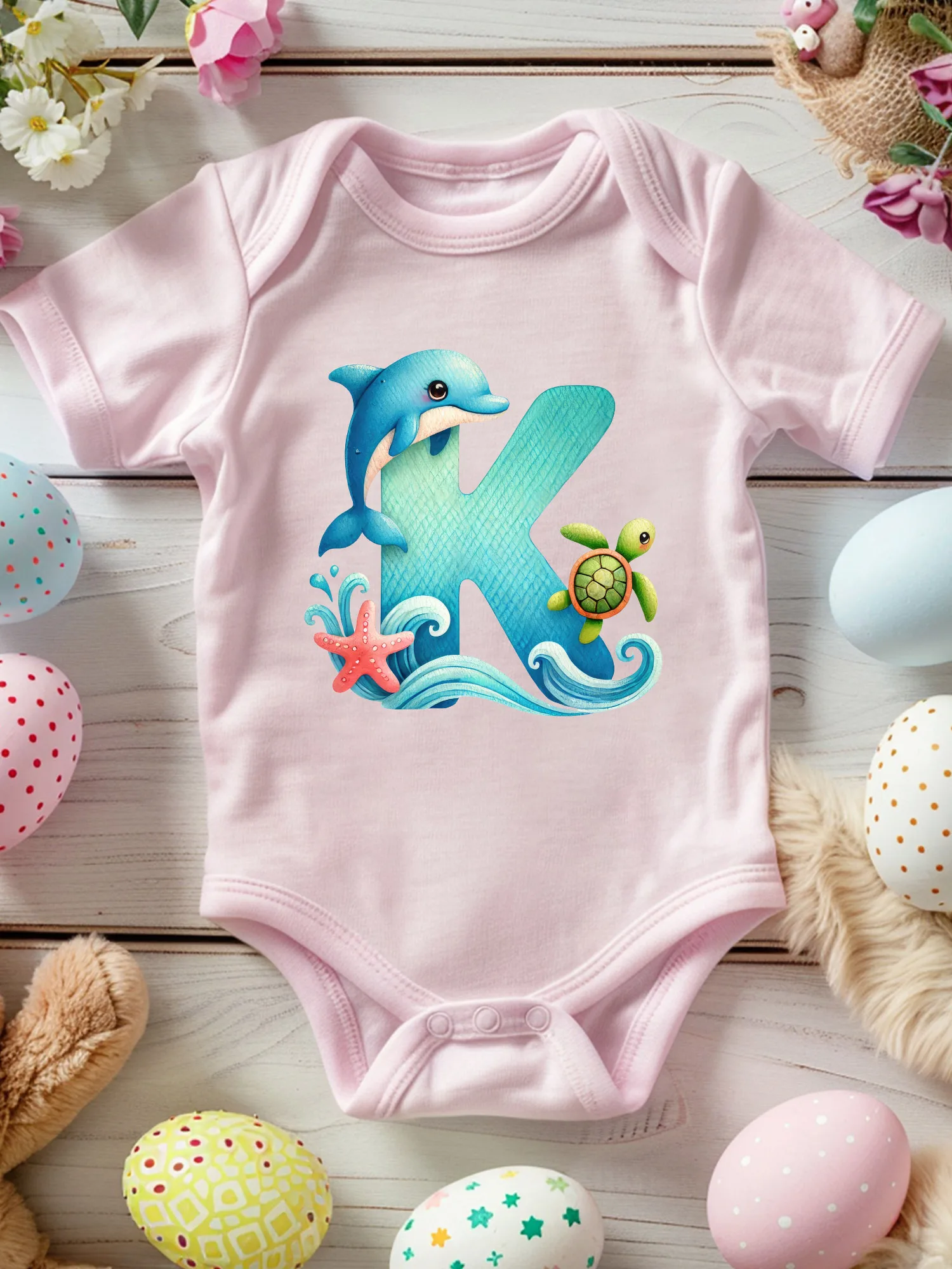 

Детский комбинезон-слип Undersea Letter K унисекс, 100% хлопок, мягкий, всесезонный, розовый, 190 г/м²