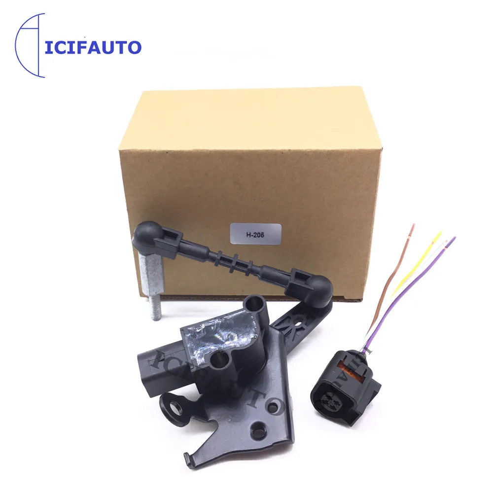 4H0941285H Headlight Level Hight Sensor+Connector for Audi A3 Q3 TT VW Jetta Golf MK6 GTI Passat B6 CC Tiguan 1.9 2.0 TDI