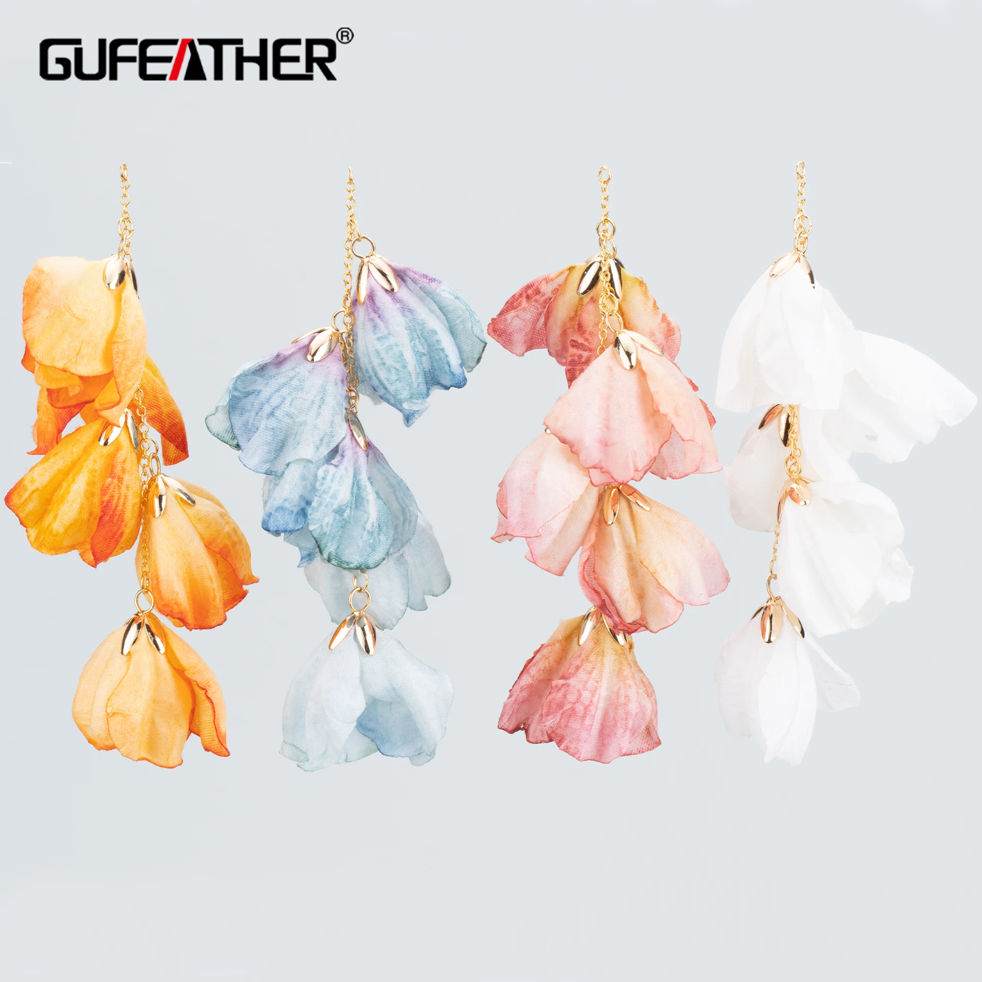 GUFEATHER F165A,jewelry accessories,18k gold plated,hand made,flower shape,charms,jewelry making findings,diy pendants,2pcs/lot