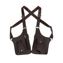 Multifuncional crossbody tático armazenamento coldre sacos de ombro masculino anti-roubo saco de peito de couro esportes ao ar livre caça saco