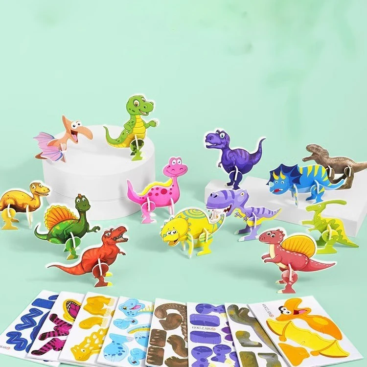 3D Puzzle For Kids DIY Toys 25Pcs Educational 3D Fun Cartoon Puzzle 3D Handmade Assembled Puzzle Crafts Gifts For Boys Girls